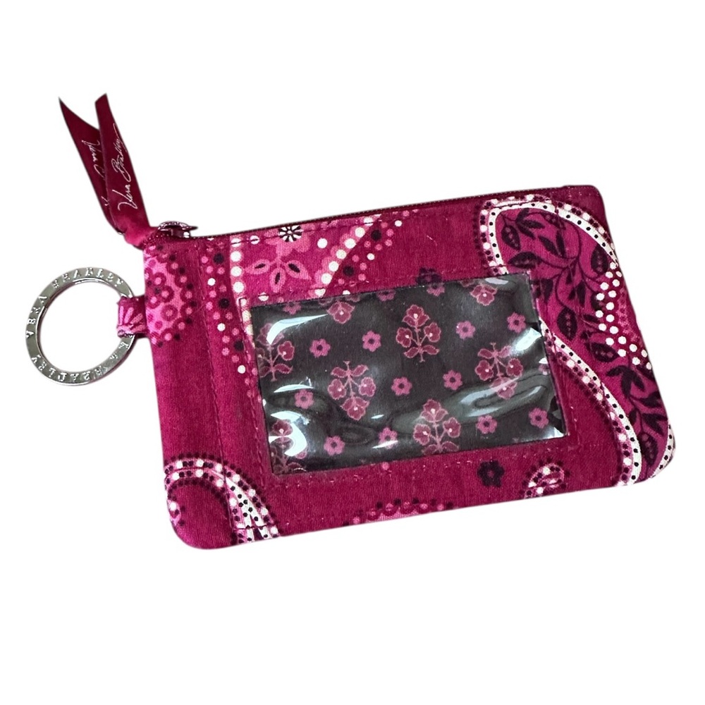 Vera Bradley Mesa Red Zip ID Card Case Coin Purse 
EUC